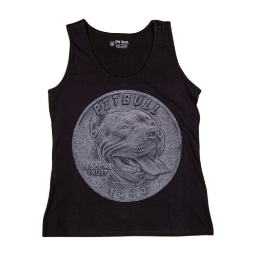 PitBull West Coast férfi atléta 1989 – fekete, dombornyomott kutyás grafikával