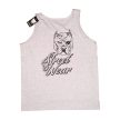 PitBull férfi atléta kutyafej grafikával – szürke minimal streetwear ujjatlan felső
