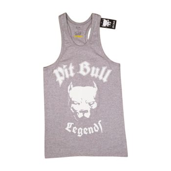   PitBull férfi atléta „Legend” grafikával – szürke sportos streetwear ujjatlan felső