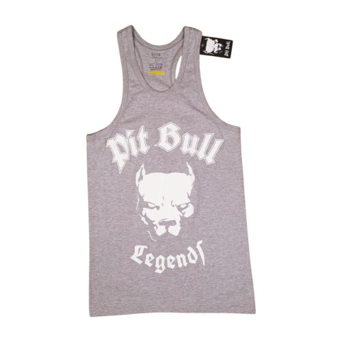 PitBull férfi atléta „Legend” grafikával – szürke sportos streetwear ujjatlan felső