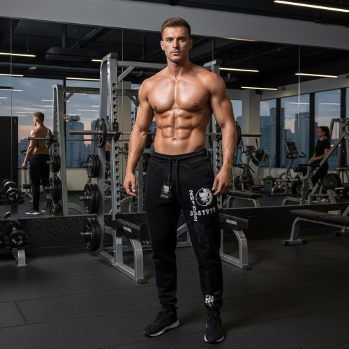 Pitbull férfi melegítő nadrág – fekete, „Pit Bull” grafikai mintával