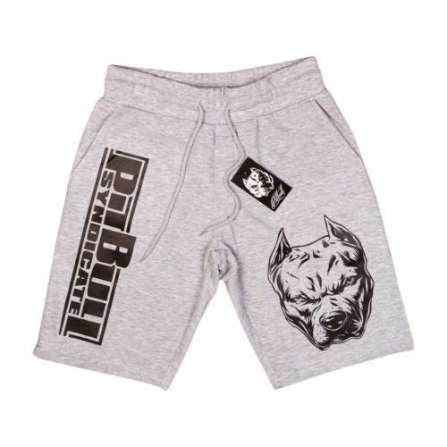 Pitbull férfi rövidnadrág – szürke, „Pitbull Syndicate” grafikával